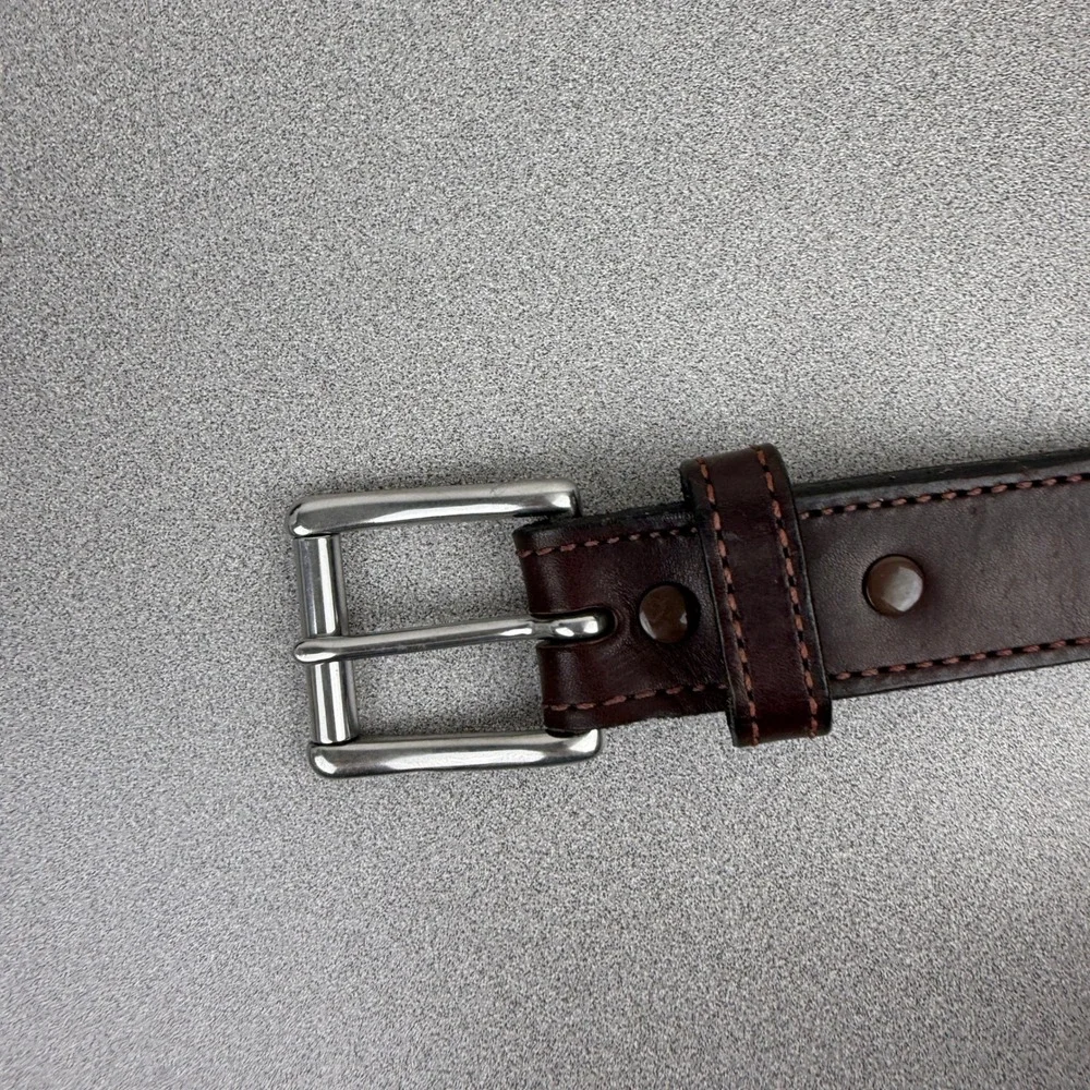 Bullhide Belts Belt Mens 44 Brown Leather Made in USA Roller Heavy Gun Belt 1.25